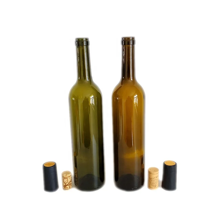 500/750/1000ml Clear Amber Dark Green Bordeaux and Burgundy Grape White Grape Wine Glass bottle