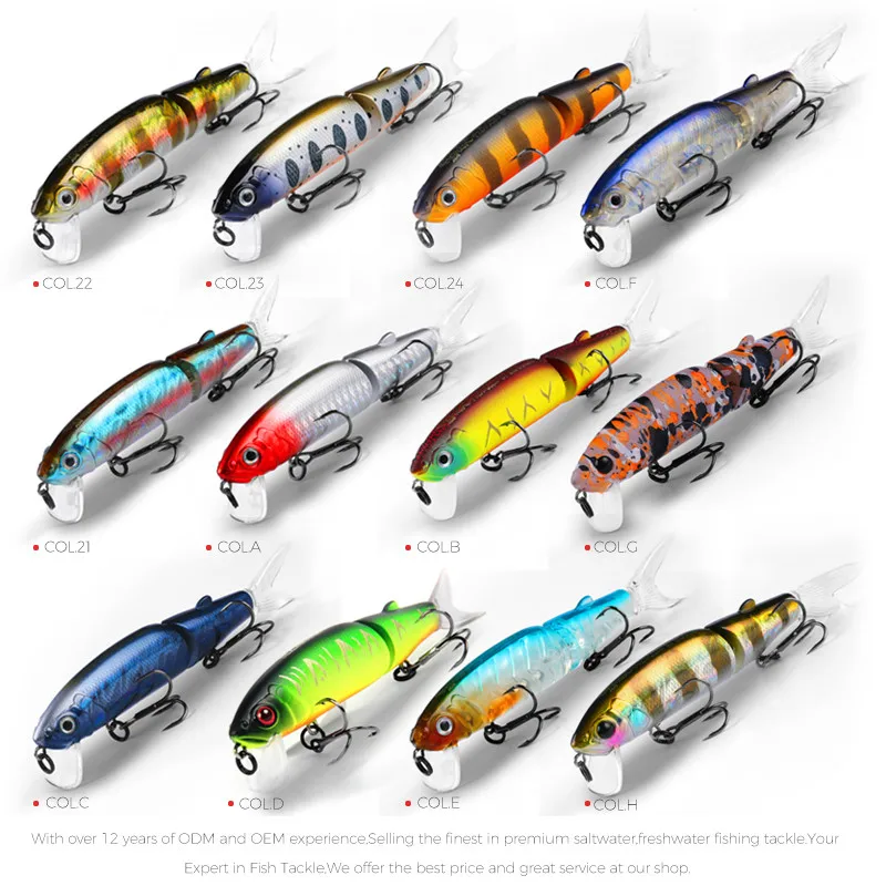 Hot Fishing Minnow Quality Professional Bait Swim Baits Jointed Lures PVC Box ABS Plastic Bearking 11.3cm 13.7g Floating 10pcs