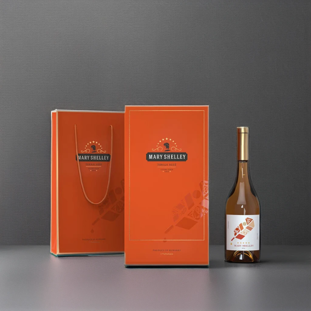 Luxury design printed drawer slide custom whiskey packaging black wine gift box