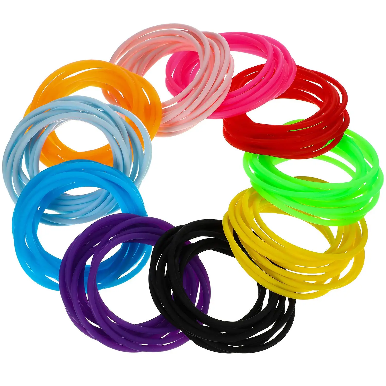 Hotsale Mixed Colors Silicone Hair Bands Colorful Hair Ties Silicone Elastic Hair Rubber Bands Silicone Jelly Bracelet