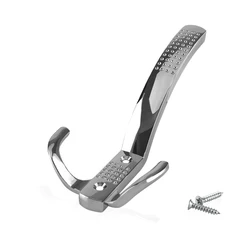 Chrome metal hooks for coat clothes hats towels wall hanging hanger