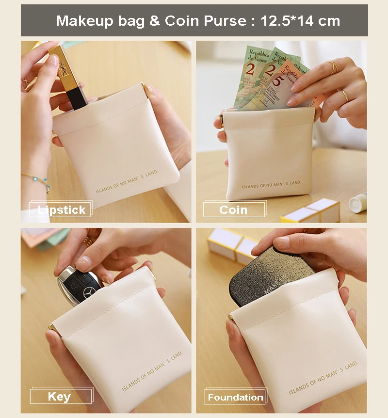 Cosmetic Accessories Organizer Mini Portable Cosmetic Bags Coin Purse Small Travel Lipstick Storage Pouch Makeup Bag for Purse