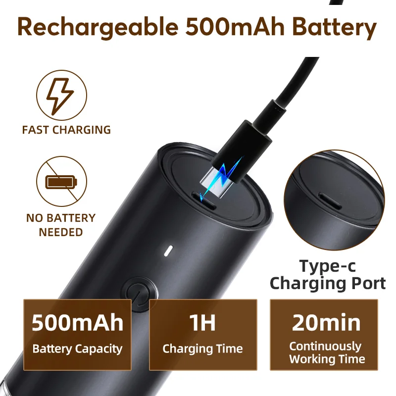 2023 New Wooden Color USB Salt Pepper Grinder Set Rechargeable Electric Salt And Pepper Grinder Set With Cable