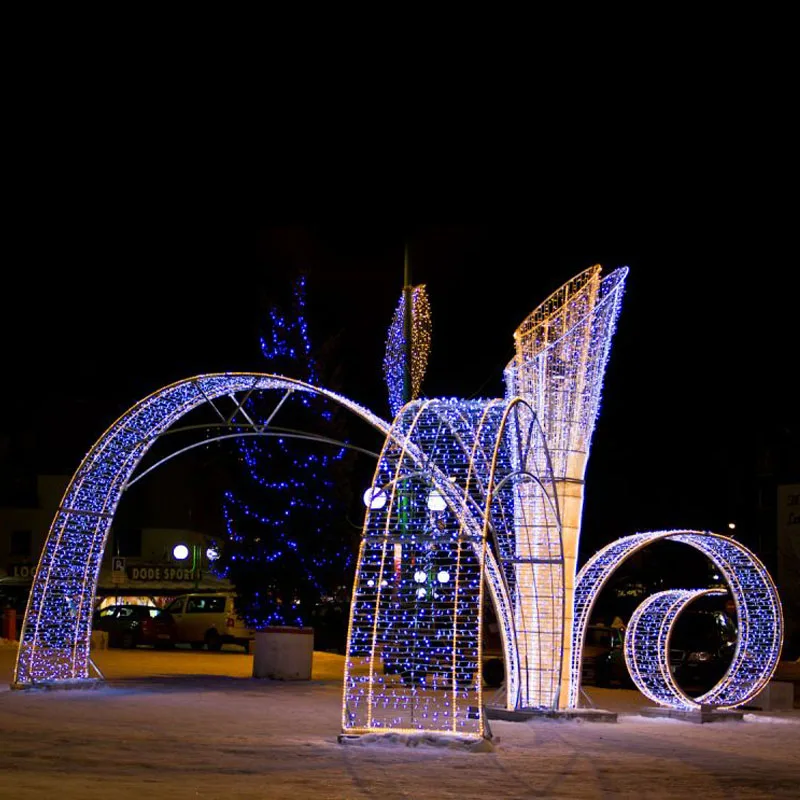 Christmas Arches Motif Lights Outdoors Decorative Lightings New Year Waterproof LED Festival Holiday Lanterns Decorations