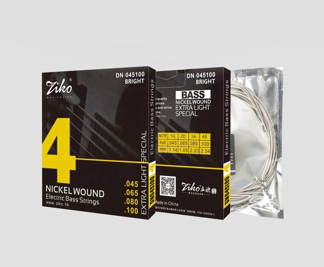 DN045 Ziko 4 Guitar strings nickel wire wound electric bass strings