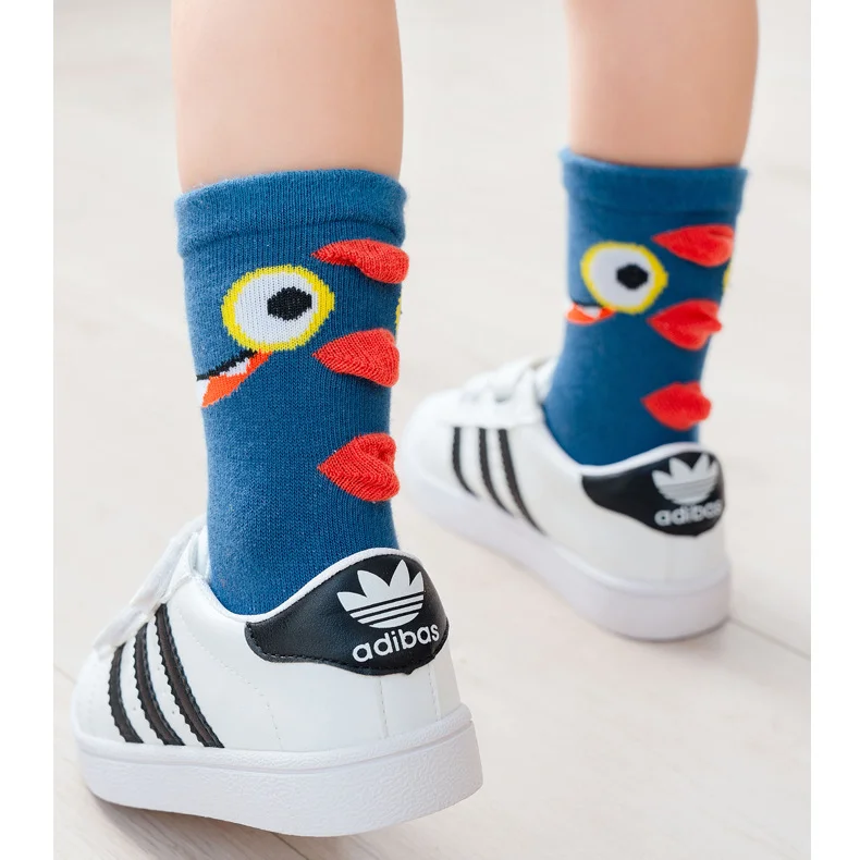Wholesale Kid New Cartoon Dinosaurs Simple Colored Infant Crew Kids Floor Cotton Sport Winter Baby Tube Socks