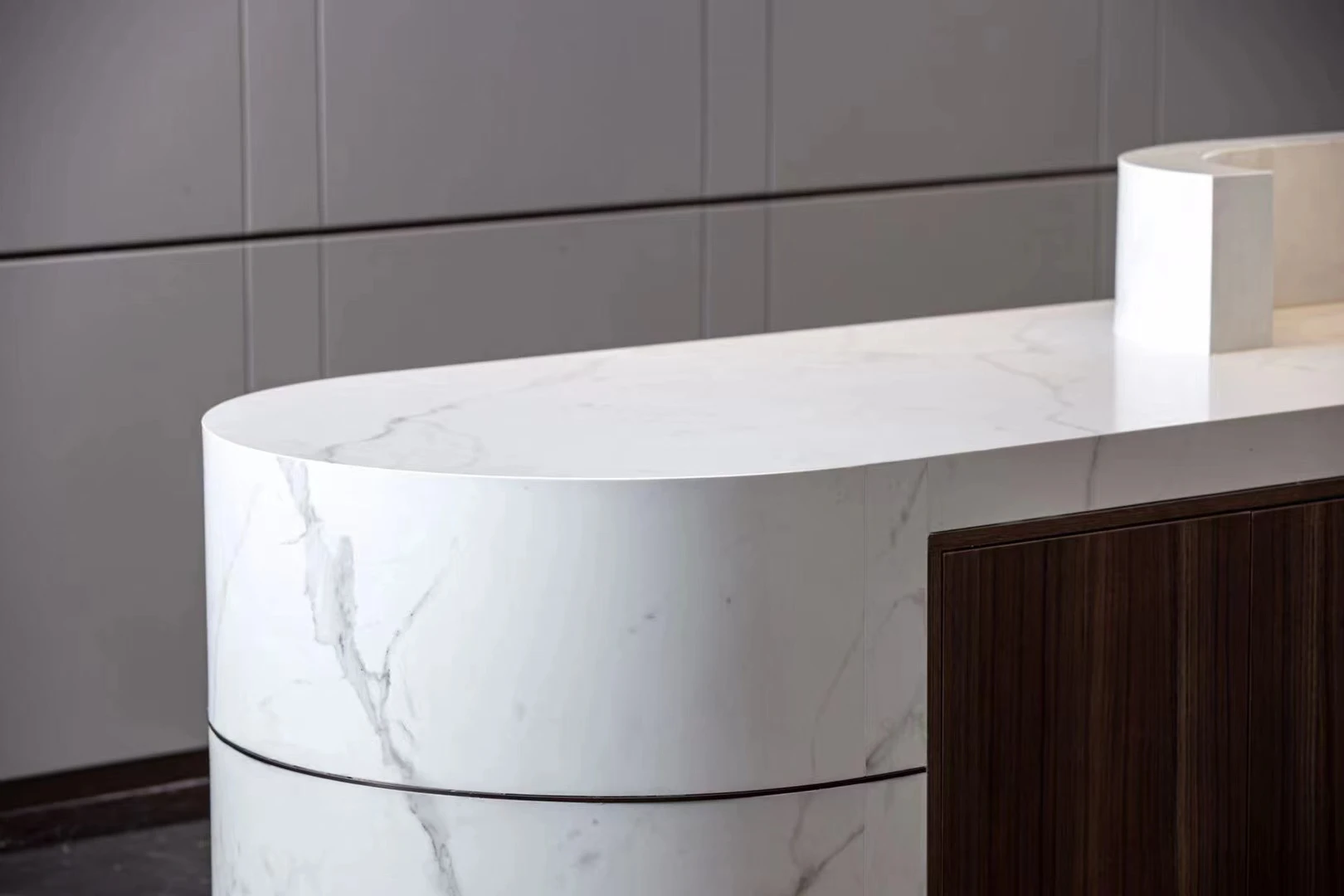 New material roman  thin volcanic white  porcelain slabs for hall countertop