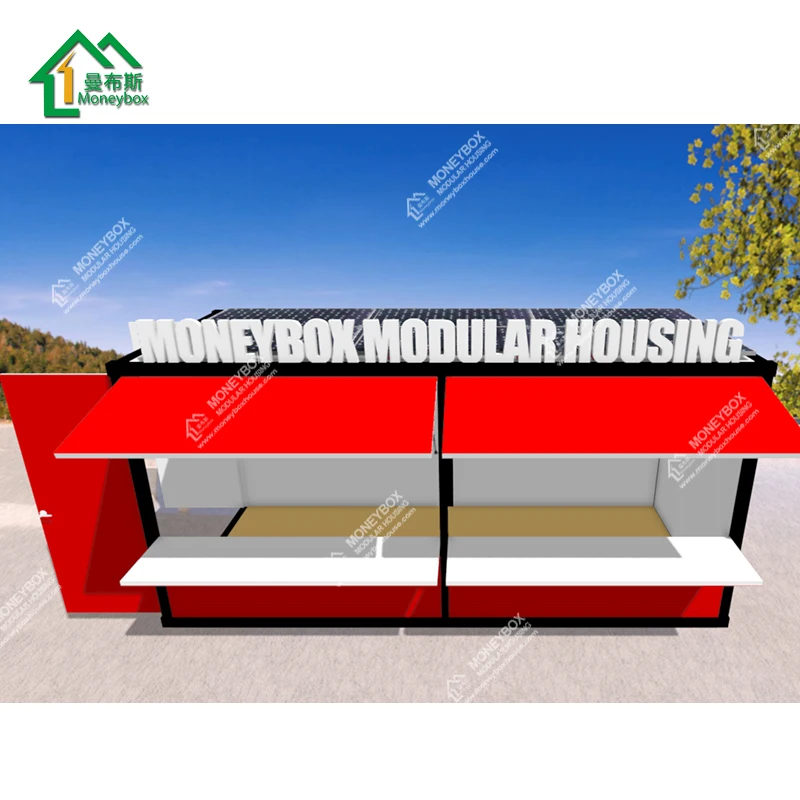 2018 new design 20ft prefab easy transport mobile portable fast food container shop