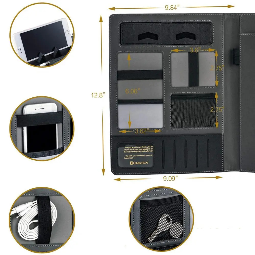 Leather Document Folders Leather Organizer Writing Padfolio Leather Journal Notebook