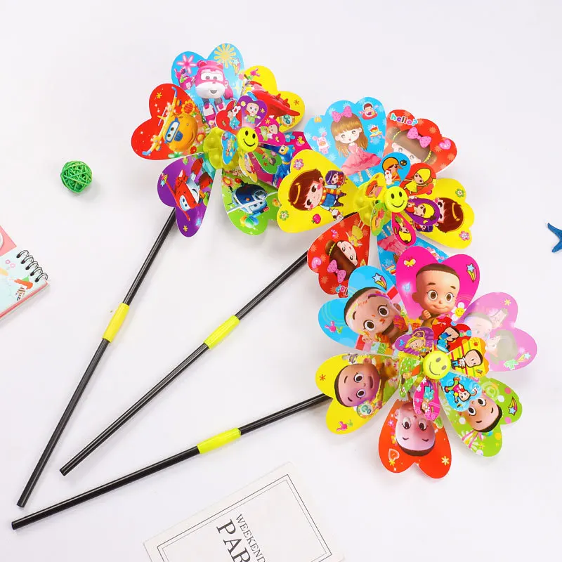 Детская игрушка мультяшная цветная ветряная