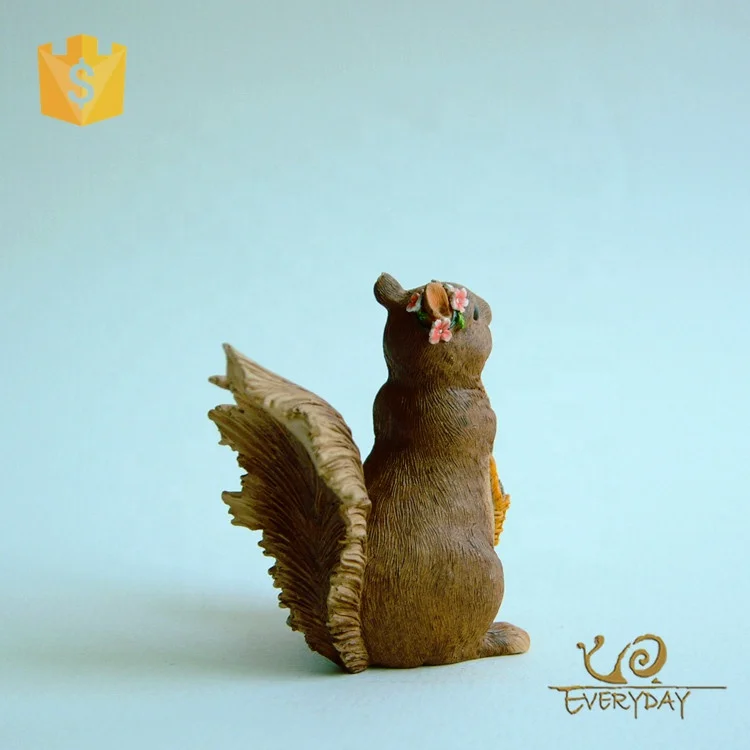 ED12874A Miniature Garden Decoration Animal Resin molds silicone Cartoon Squirrel Figurine Ornament Gift