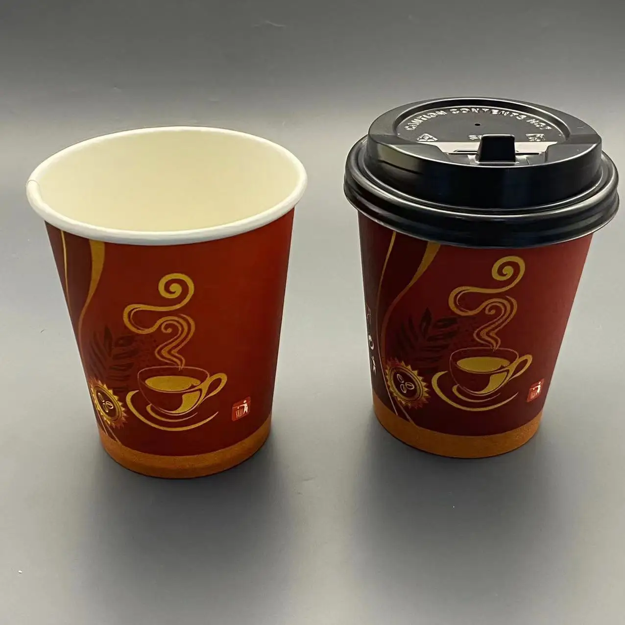 8oz Single Wall Paper Cups Disposable  Cup For Tea & Coffee Custom Printed Paper Cups with Lids
