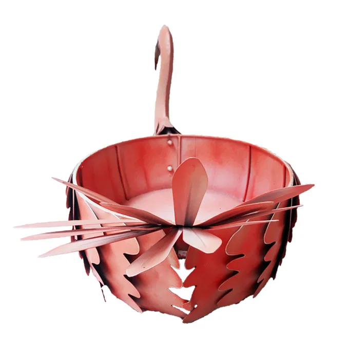 
Wholesale High Quality swan metal sculpture decoration animal basket for home garden storage 