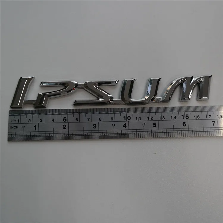 Auto Car Badge 17MM*2.5MM Customized ABS Plastic Chrome Car Letters Car Auto Emblem Stickers
