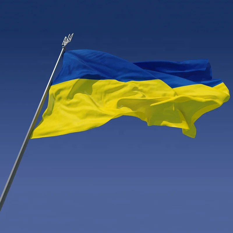 Wholesale Fast Delivery 100% Polyester 3x5ft Blue Yellow UKE Ukrainian Ukraine Flag