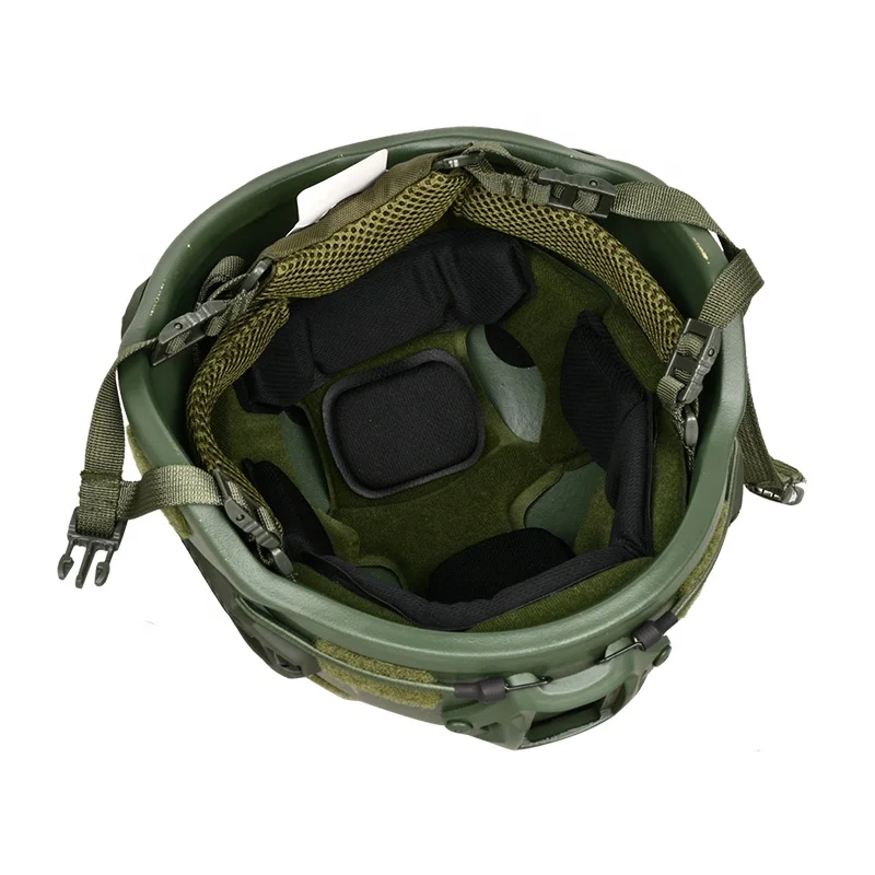 CNRSPE MICH tactical helmet UHMWPE full ear protection helmet NVG guide rail BOA dial hanging double-layer memory head pad green