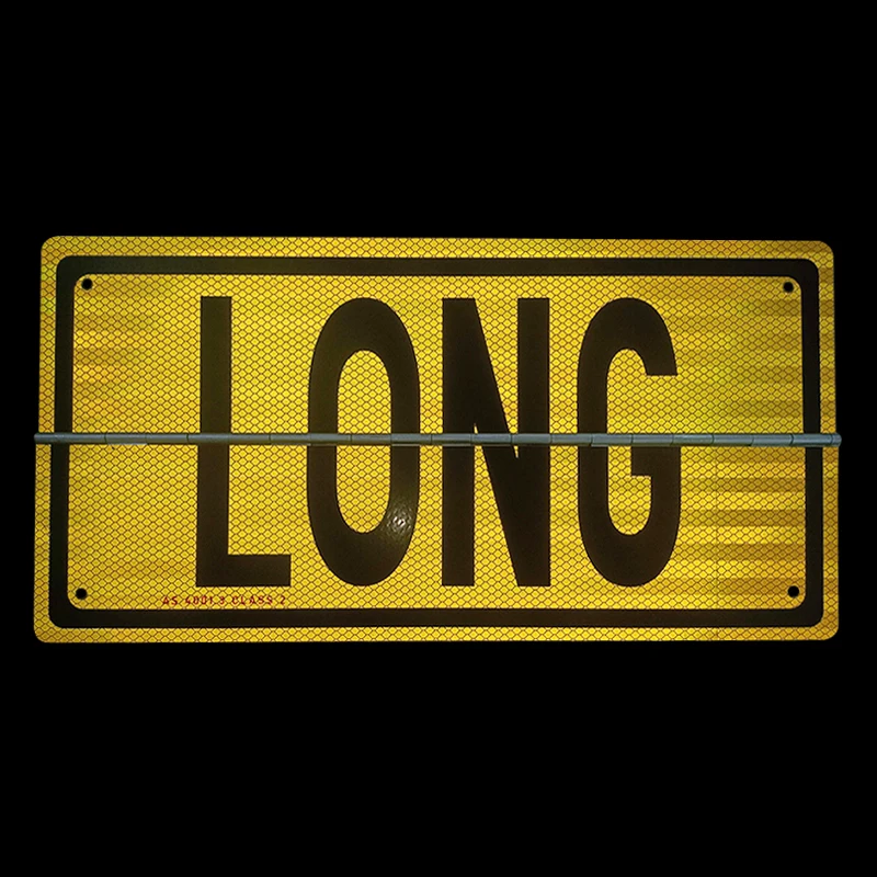 Class 2 Reflective Aluminum Plate Flip Up Aluminum Hinged Oversize Load Road Train Long Vehicle Sign For Truck Vehicle Trailers