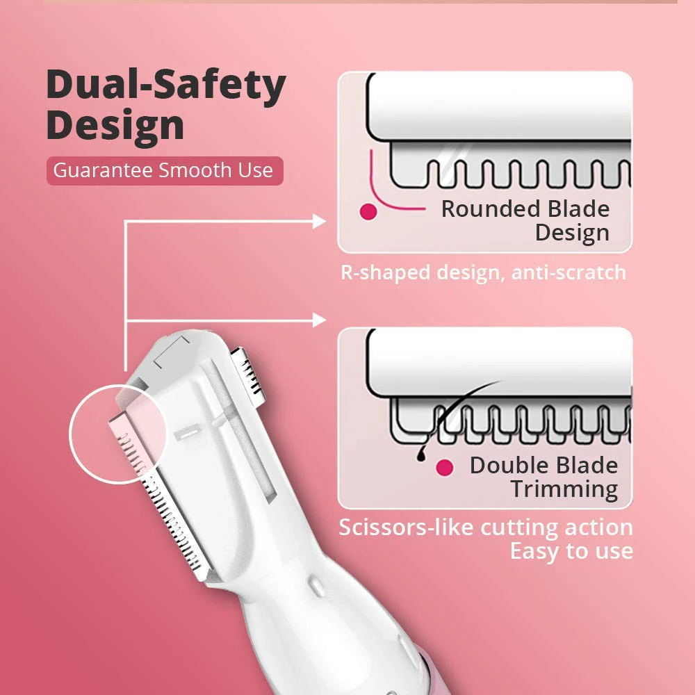 lady interchangeable heads mini portable electric eyebrow trimmer Hair Nose Temple eyebrow trimmer