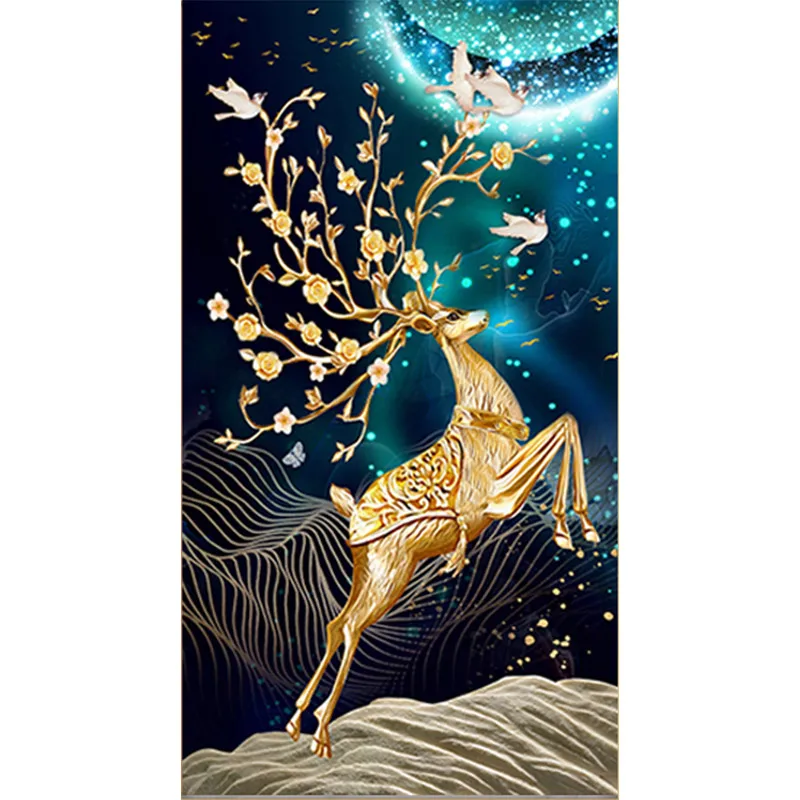  The latest style diamond painting 6 pieces a box of mortar square clay giraffe wall decoration holiday