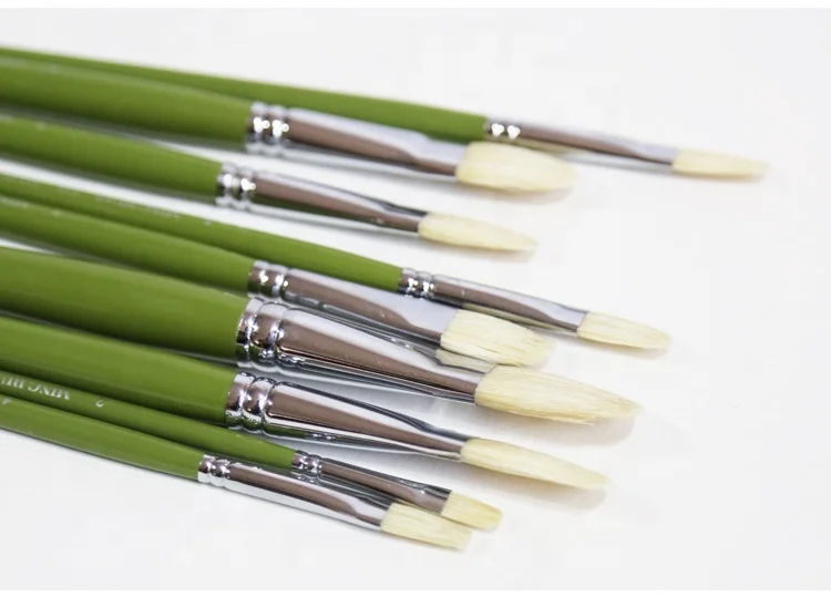 Hot Sell Bristle Artist Paint Brush 6pcs Oil Paint Acrylic Paint Brush Set