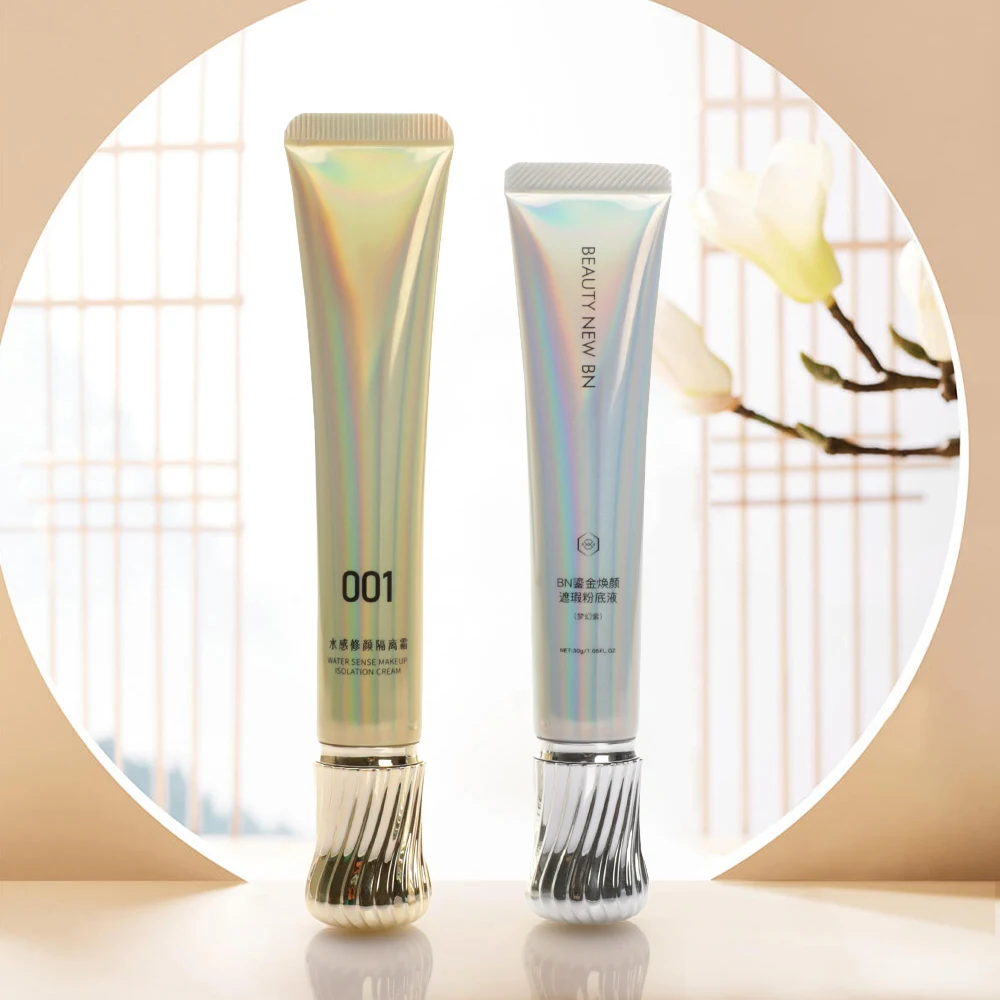 Luxury 10g 15g 20g ABL Cosmetic Packaging Tube With Acrylic Silver Screw Cap Aluminum Plastic Soft Squeeze Eye Cream Tubes