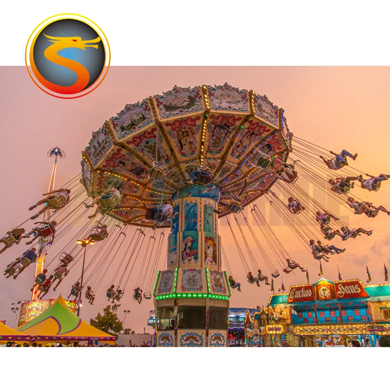 Outdoor Rides Exciting Park 36 Seats Shaking Head Flying Chair Rides for Sale