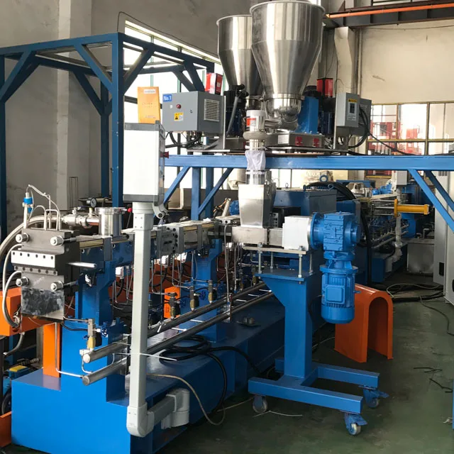 Plastic Pellet Polymer Compounding Parallel Co-rotating Twin Screw Extruder Granules Making Production Line