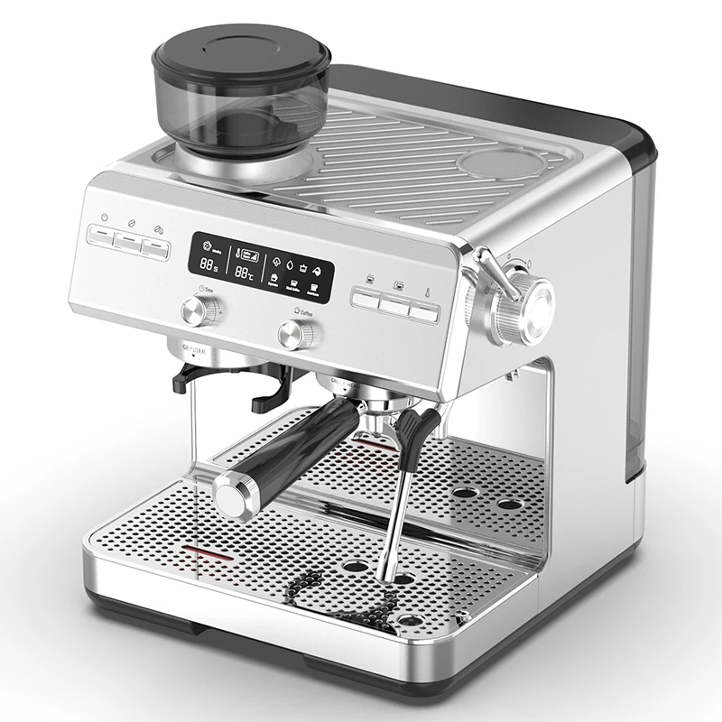 2024 Weight Measuring Scale Function ULKA Pump 15bar 20 bar Large Programmable Coffee Maker Espresso Machine With Grinder