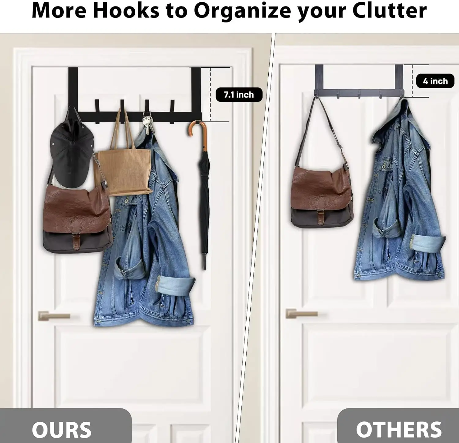 Over The Door Hooks/Door Hanger Hooks Towel Racks for Bathroom/Coat Rack Hat Rack