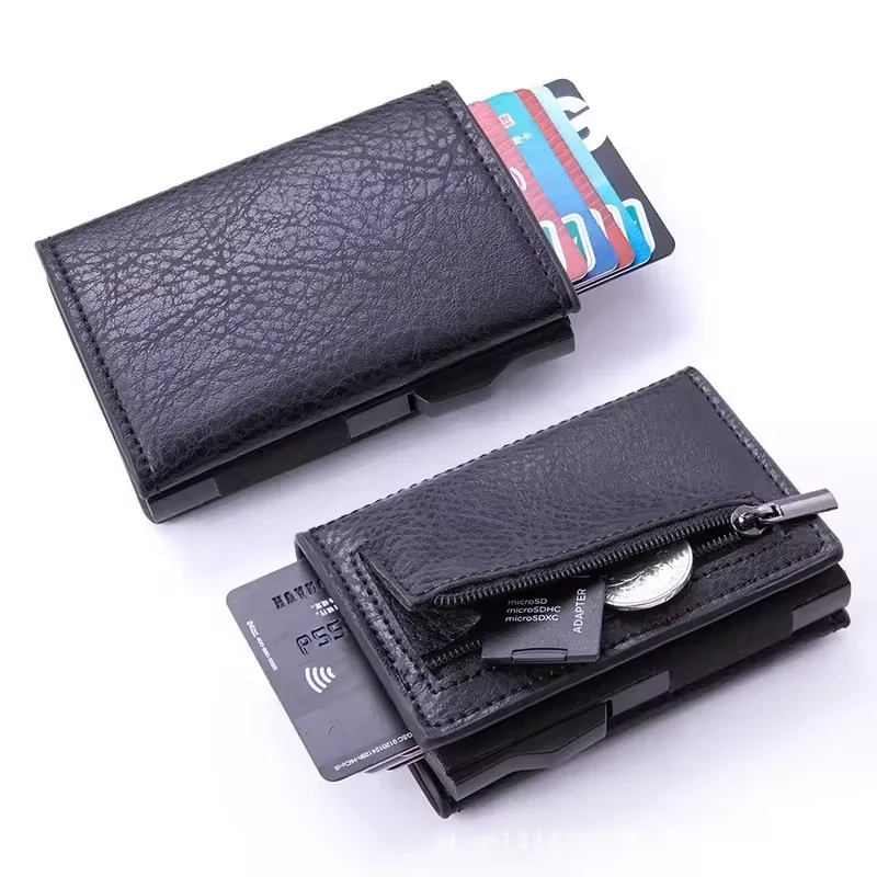 Rfid Credit Card Holder Anti-Theft Wallet Leather Men Gift Smart Wallet Coin Pocket Purse