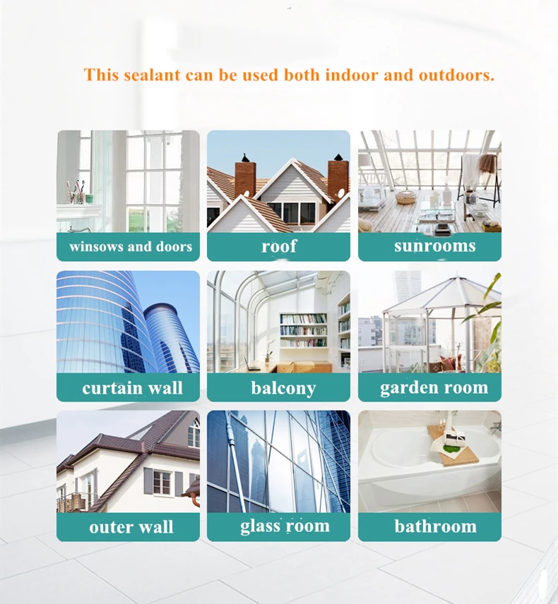 Adhesives Silicone Sealant 100% RTV Silicone Sealant Caulk/Weatherproof Food Grade Silicone Sealant White