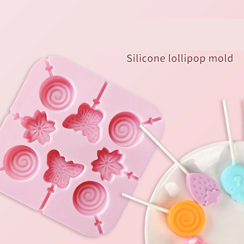 DIY Lollipop Candy Molds Homemade Christmas Cartoon Pattern Candy Chocolate Lollipop Silicone Mold