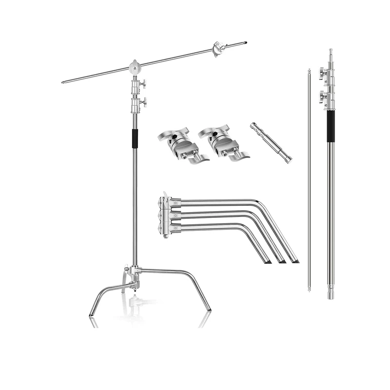 Steel Large Size Light Stand 3.3M/40 inch Studio Centry C Stand Detachable Light C-stand +Line Resizer+Grip Arm