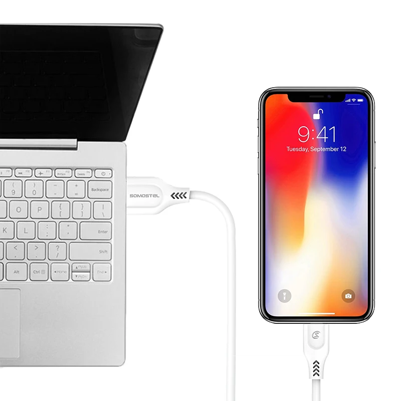 SOMOSTEL 3.1A Cable de datos rapido 1M TPE Quick Transmission Data Cable for Micro USB Type C Port Phone charge