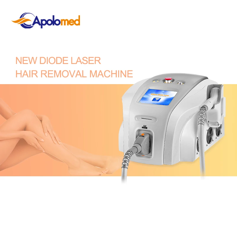 Apolomed permanent epilation 808nm diode laser device for black skin hair reduce without pain HS-810 for commercial and home use