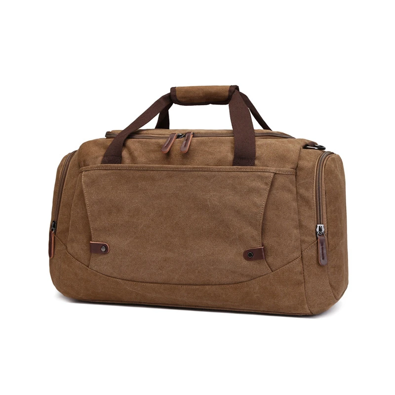 2022handbag retro women shoulder bag men duffle weekender overnight vintage canvas leather tote unisex foldable bags for travel