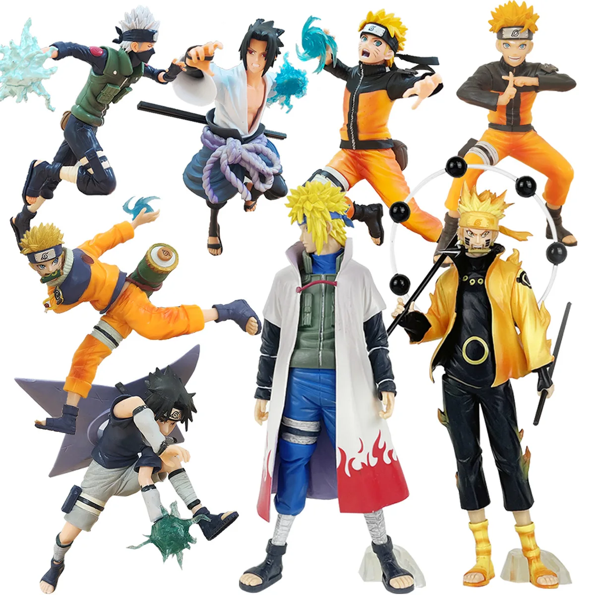 Фигурка Minrong модель игрушек Uchiha Sasuke Kakashi Minato Narutos коллекционная фигурка аниме