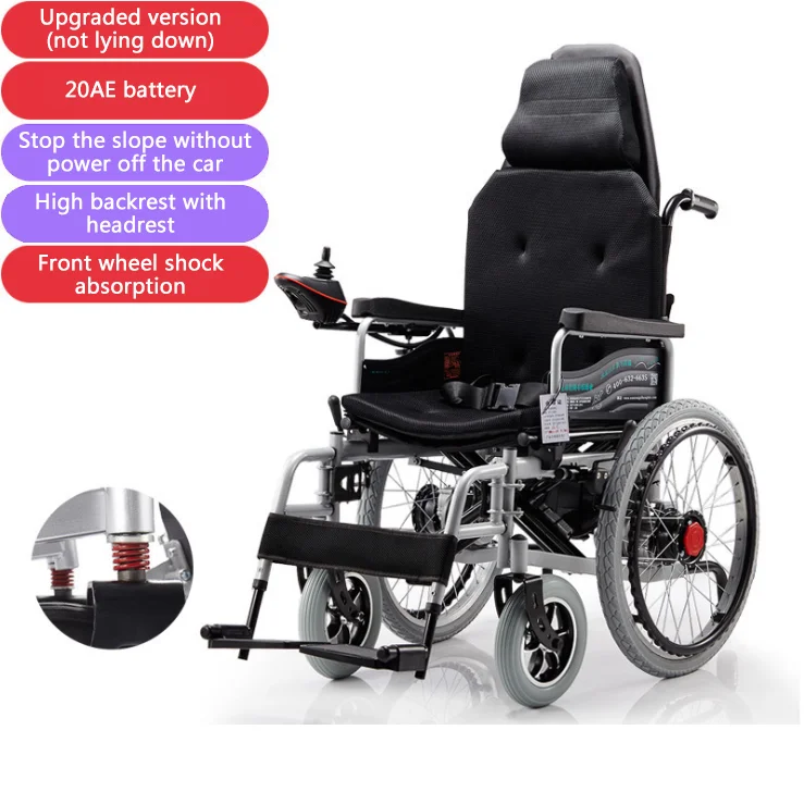 Folding Lightweight Elderly Electric Wheelchair Handicapped Lightweight Wheelchair Boutique Wheelchair
