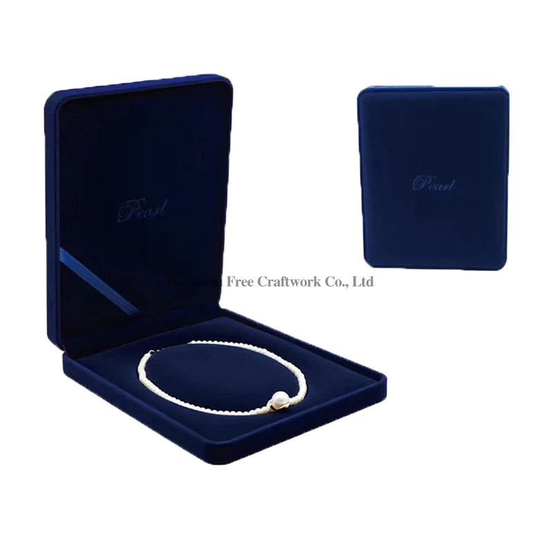High-grade round heart, heart-shaped velvet pearl necklace jewelry box large high-grade jewelry gift box gift box manufacturers