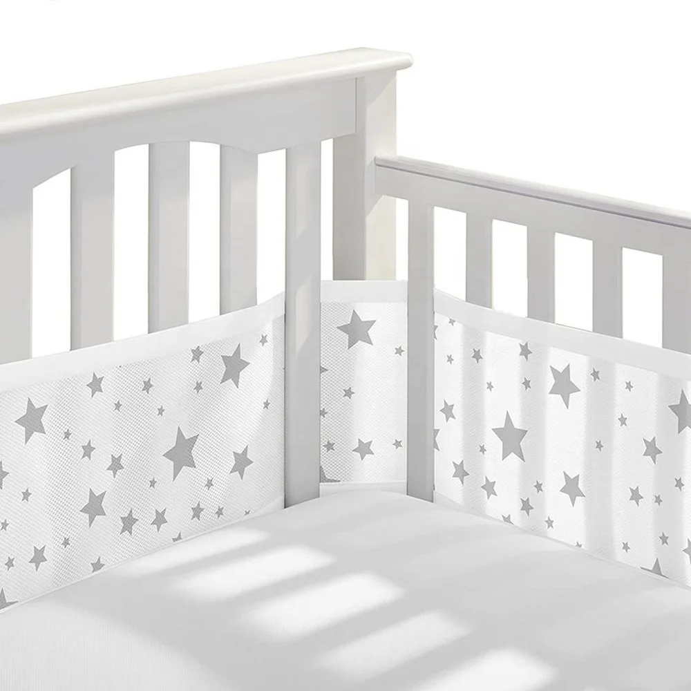 Hot Sell Comfortable All Season Safe Breathable baby Cot Circumference Infant Mesh Crib Liner