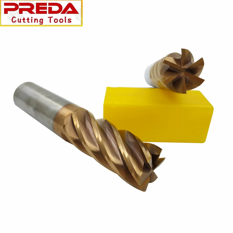 HRC55 Solid carbide 6 flutes tungsten carbide square end mill milling cutter