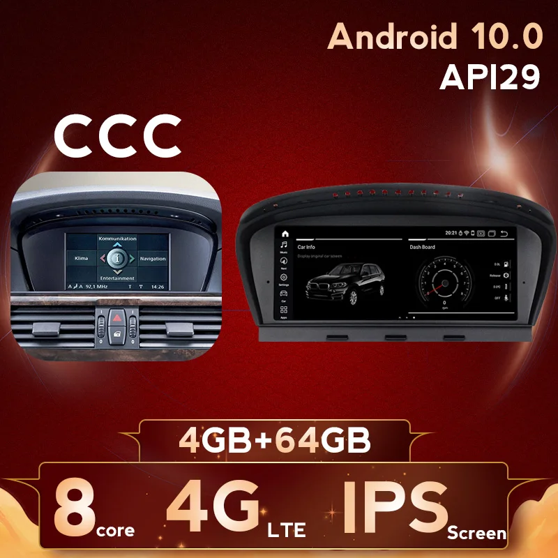 Автомобильный DVD-плеер MEKEDE IPS-плеер на Android 8 восемь ядер экран 10 0 дюйма 4 Гб + 64 ГБ для BMW 5 Series E60 E61 E63 E64 3 series E90 E91 E92 4G