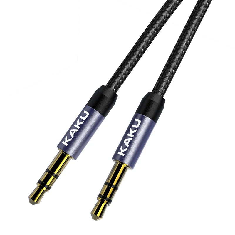 Factory Wholesale KAKU 3.5mm to 3.5mm Aux Cable KAKUSIGA Audio Extension Cable Wire Car 3.5mm Audio Cable Aluminum alloy+braid