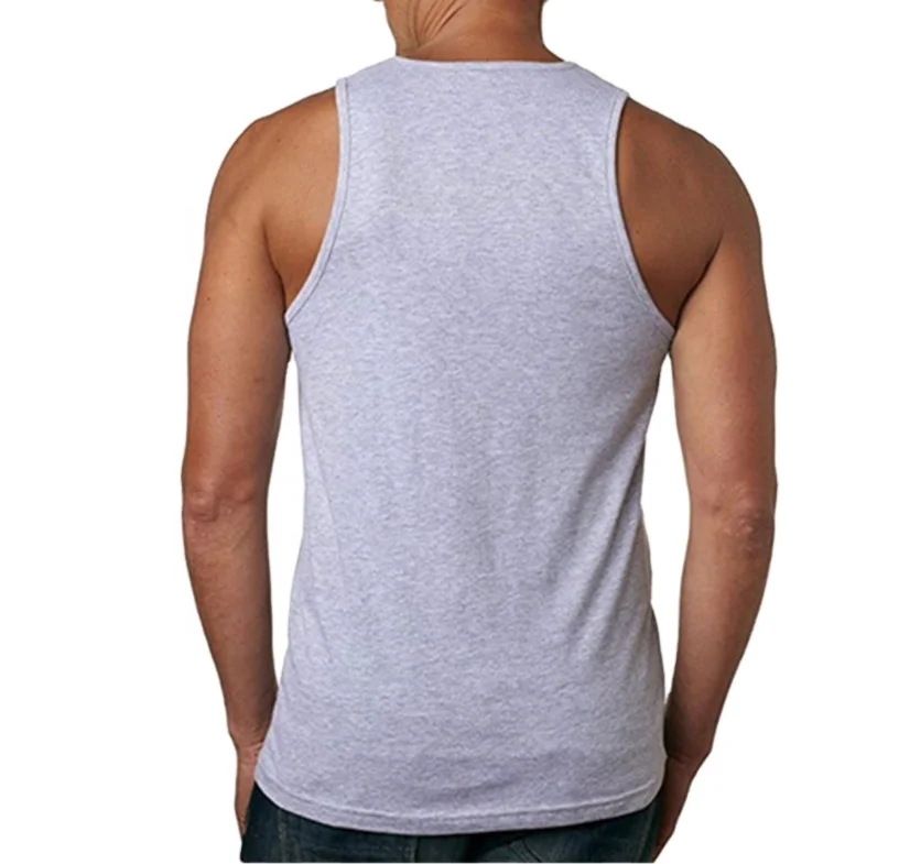 Custom printing men gym cotton bodybuilding tank top stringer vest