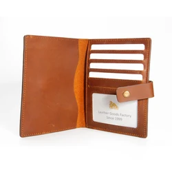 100% Real Vintage Crazy Horse Leather Travel Passport Holder for men