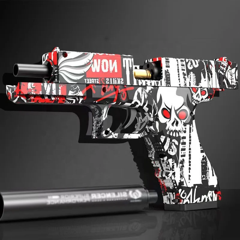 Hot Selling Automatic Back Bore Empty Hanging Soft Bullet Gun Manual Pistol Ejection Toy Gun For Children Toy Boys