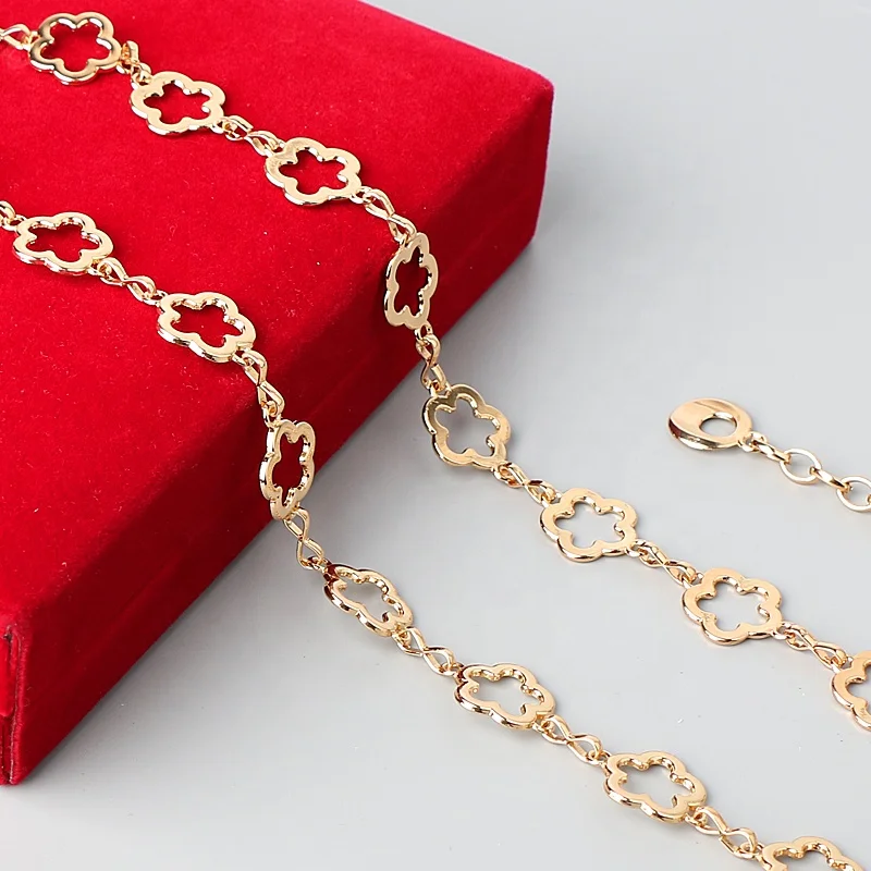 Fashion clothing accessories belt gold-plated hollow flower ladies waist chain