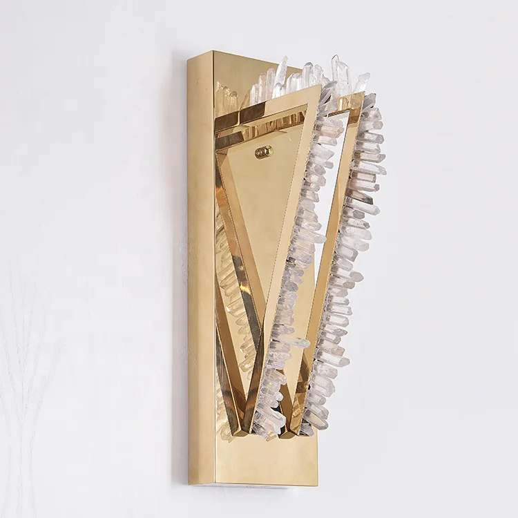 Современный настенный светильник в дверь природный кристалл треугольник для гостиной офиса