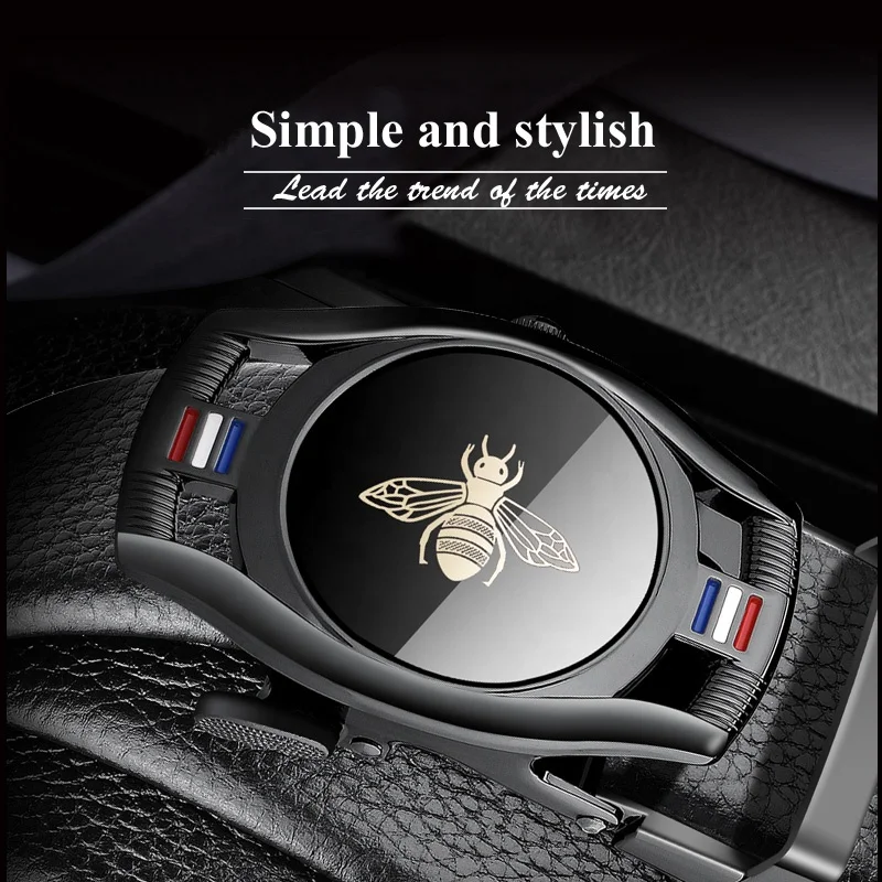 Newest Black Automatic buckle Strap Fashion Bee Luxury Famous Designer Men Genuine Leather Belt