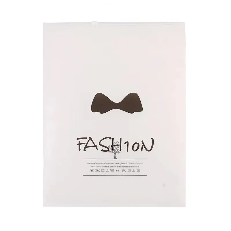 Custom logo pvc recyclable zippered plastic bag clothes packing lock matte frosted zipper bags for clothing packaging